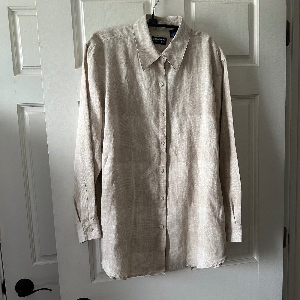 Men's - Liz Claiborne - Liz Sport - 100% Linen Button Down - Size Large